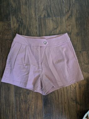 Francesca's Collections Lilac High-Waist Pleated Shorts